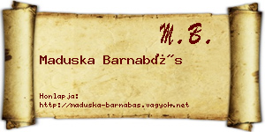 Maduska Barnabás névjegykártya